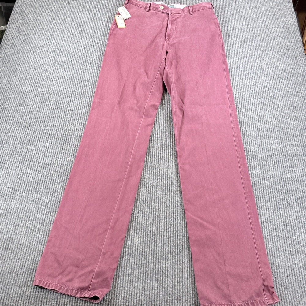 Peter Millar Straight Leg Flat Front Pants Men 30 Pima Cotton Rose Red NWT